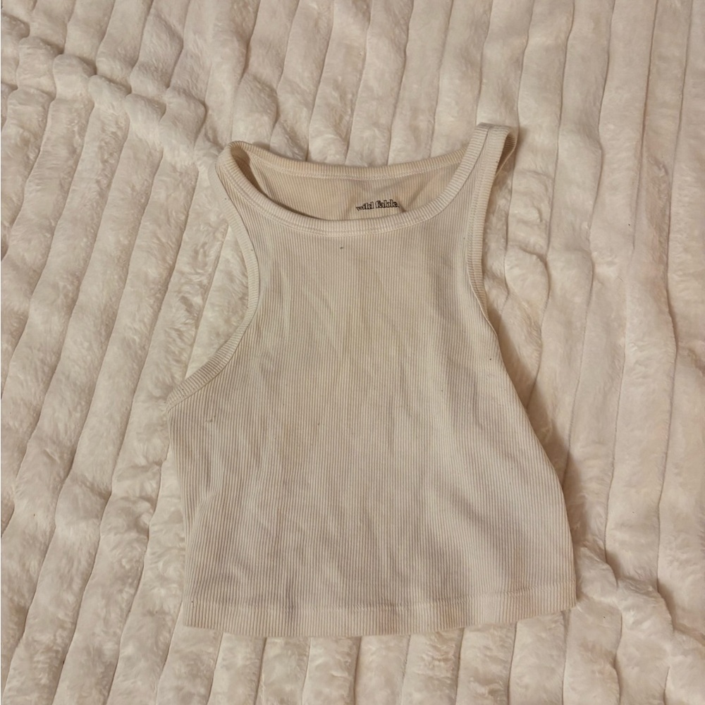 Wild Fable Off-White Ribbed Tank Top